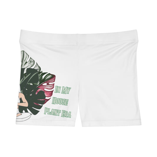 Women's Plant Era Shorts, Relaxed Fit Yoga Shorts, Summer Lounge Wear, Gift for Plant Lovers, Holiday Casual Fashion