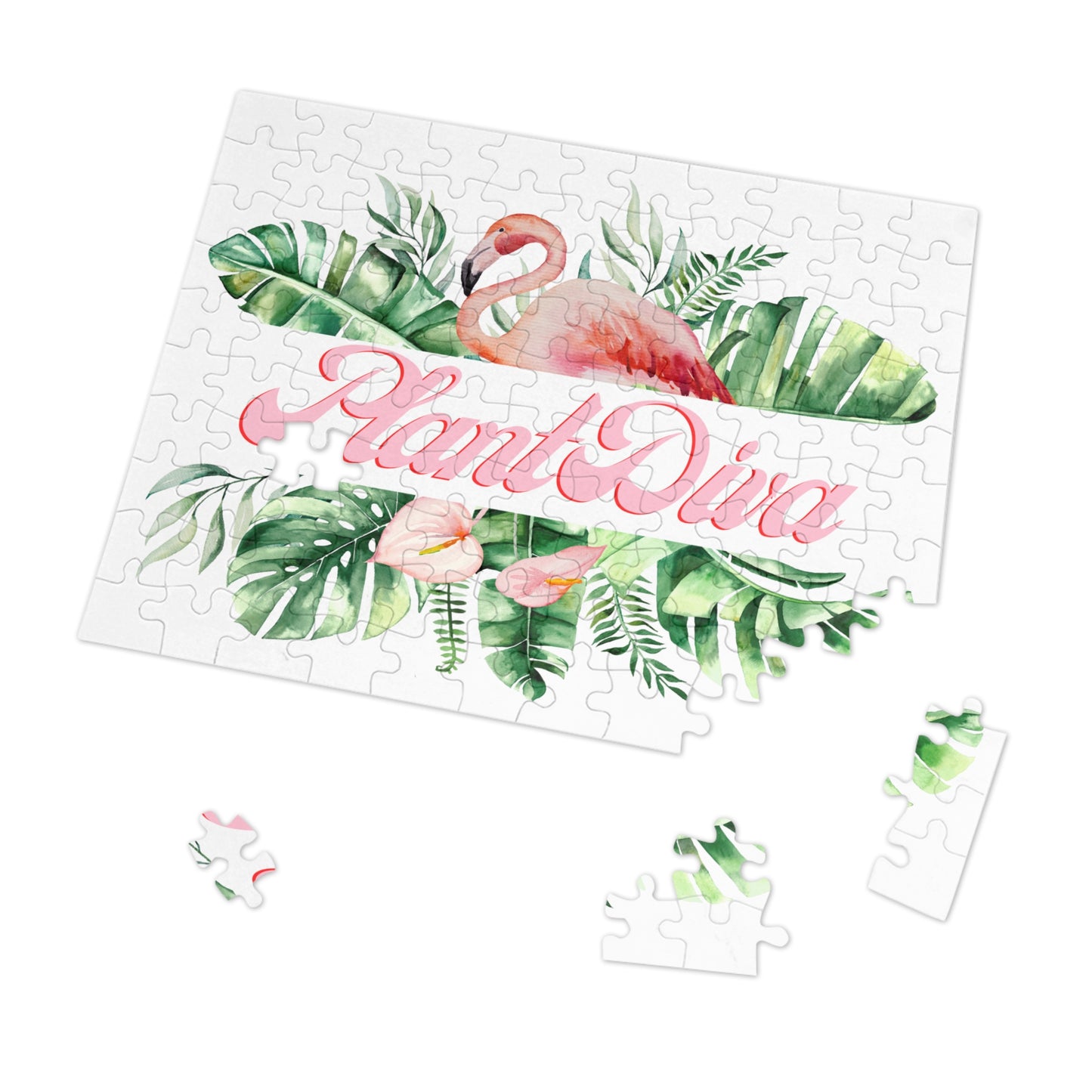 Flamingo Jigsaw Puzzle with Tin - Tropical Decor for Home, Gift for Puzzle Lovers, Relaxing Activity, Fun Family Game, Summer Vibe