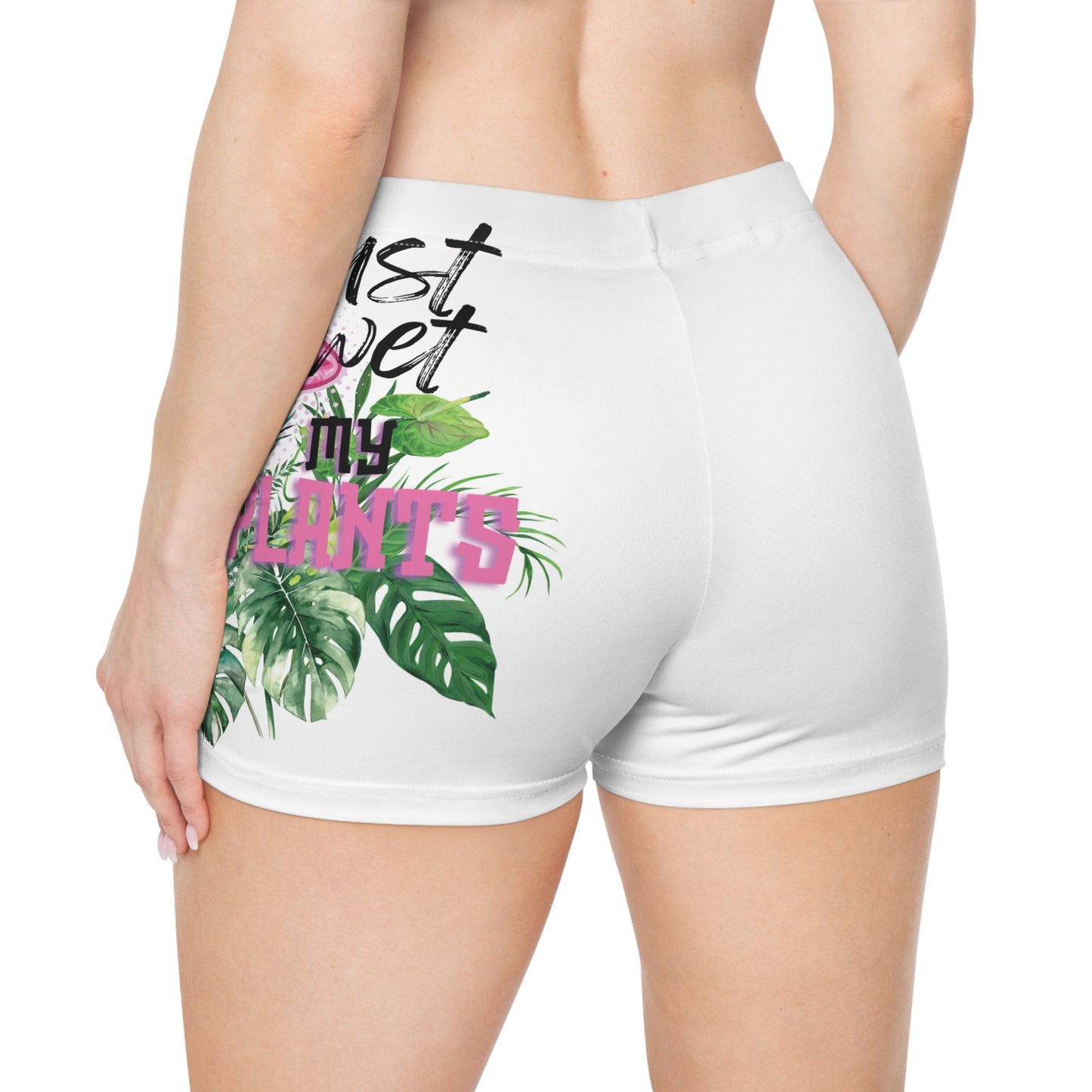 I Just Wet My Plants Shorts, Women's Plant Era Shorts, Relaxed Fit Yoga Shorts, Summer Lounge Wear, Gift for Plant Lovers, Holiday Casual Fashion