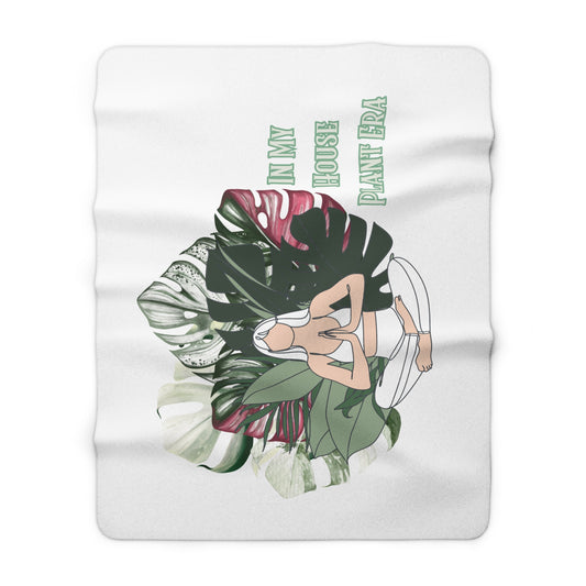 "In My House Plant Era" Sherpa Blanket — Throw for Plant Lovers