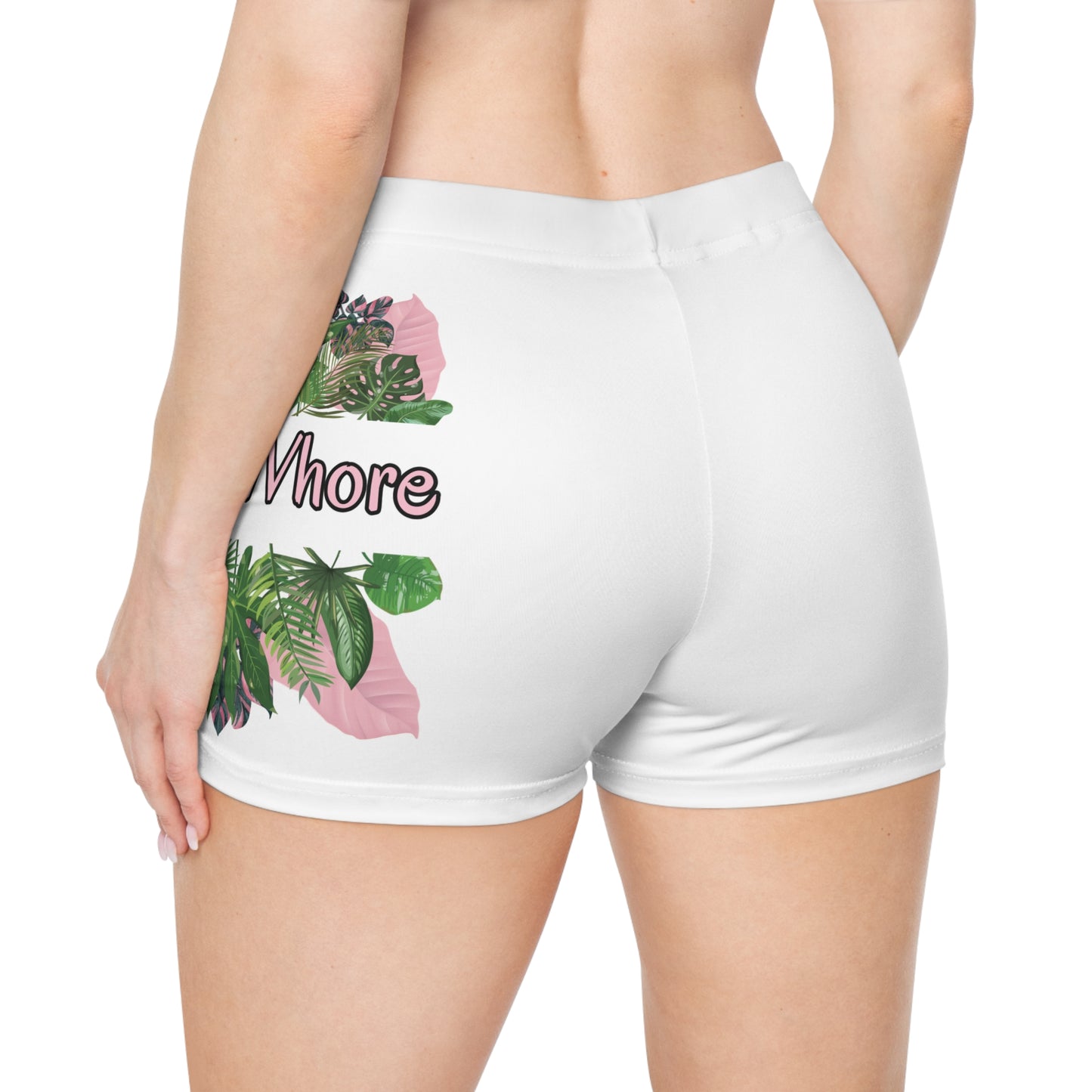 Plant Whore Women’s Shorts — Botanical Print Yoga Shorts