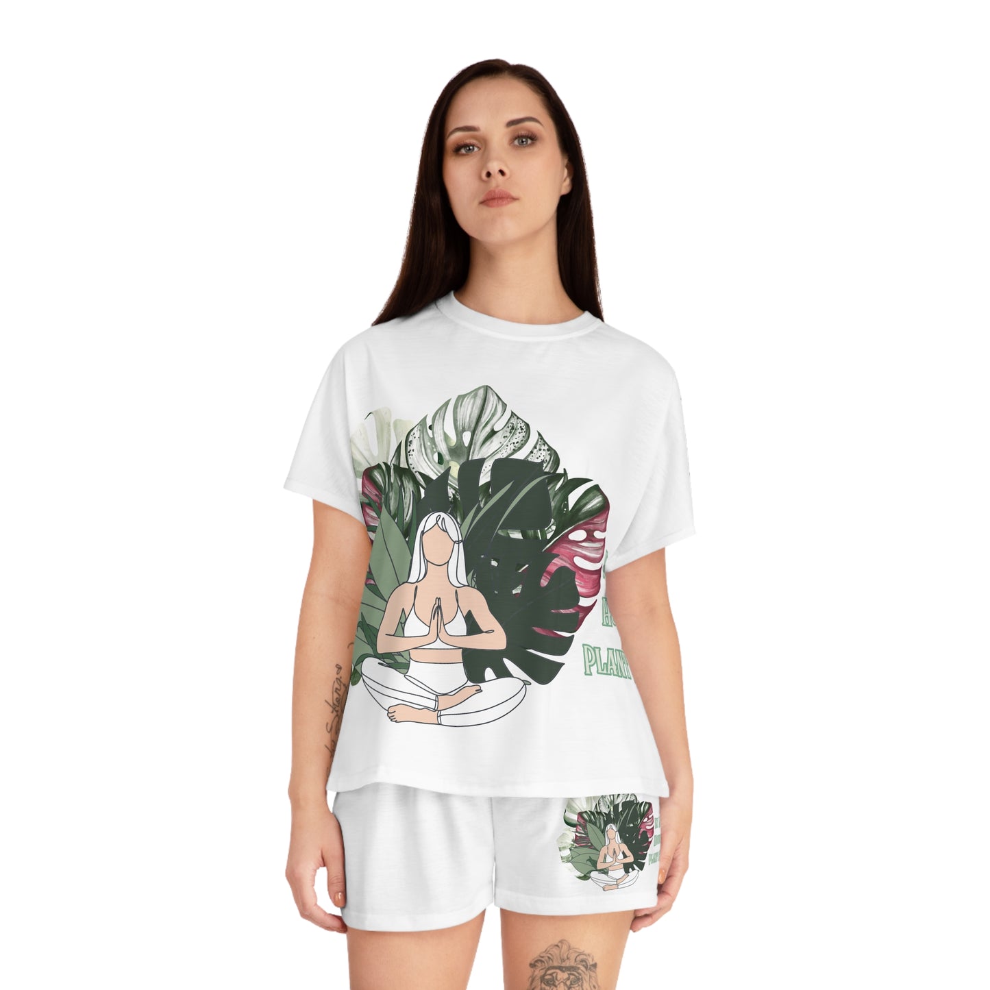 In My House Plant Era, Festive Women's Short Pajama Set, Cozy Sleepwear, Cute Pajama Outfit, Holiday Gift, Loungewear, Valentine's Day PJs
