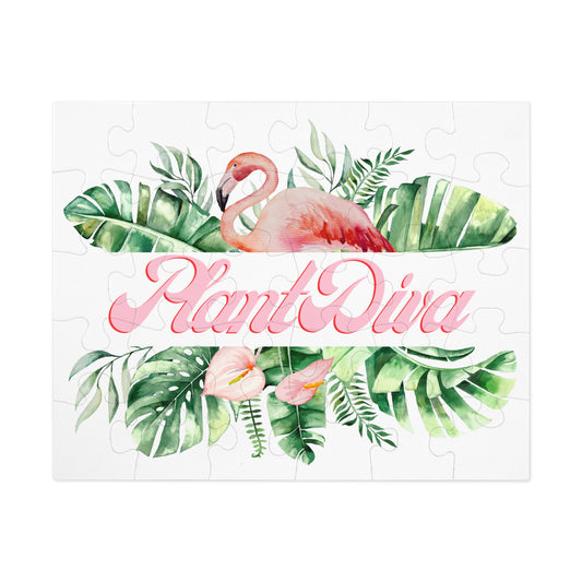 Flamingo Jigsaw Puzzle with Tin - Tropical Decor for Home, Gift for Puzzle Lovers, Relaxing Activity, Fun Family Game, Summer Vibe