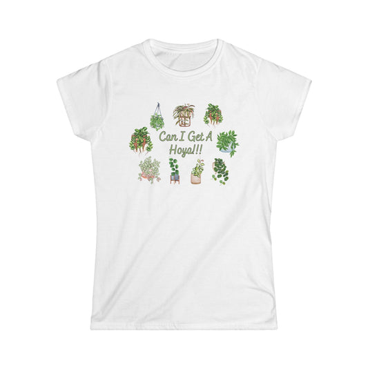 Can I Get A Hoya Shirt, Women's Plant-Themed Tee | Cute Gardening Shirt, Fun Gift for Plant Lovers, Ideal for Casual Wear, Home and Garden Events.