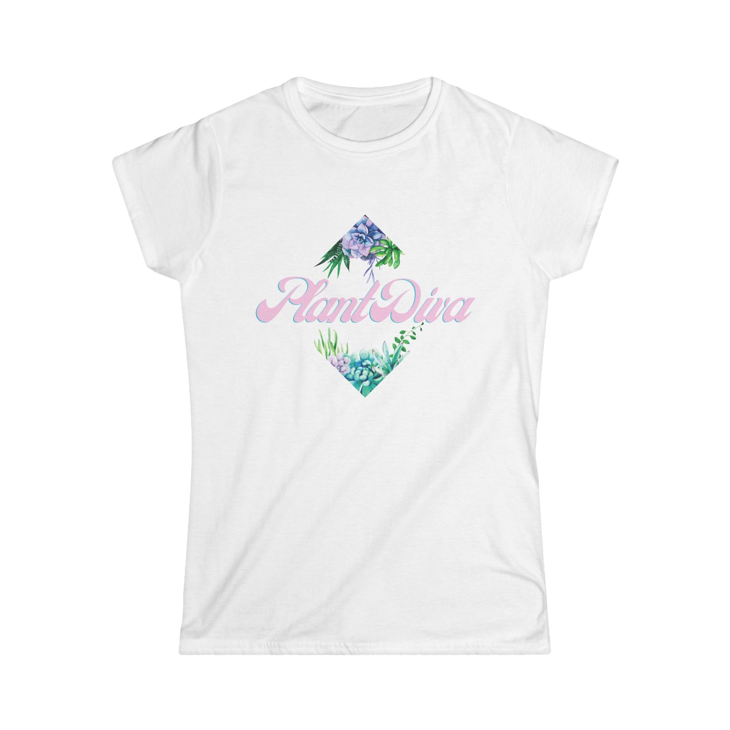 Plant Diva T Shirt, Women's Soft Style T Shirt, T Shirt Floral Women's Tee, Casual T-Shirt, Stylish Summer Top, Gift for Her, Comfortable Graphic Tee