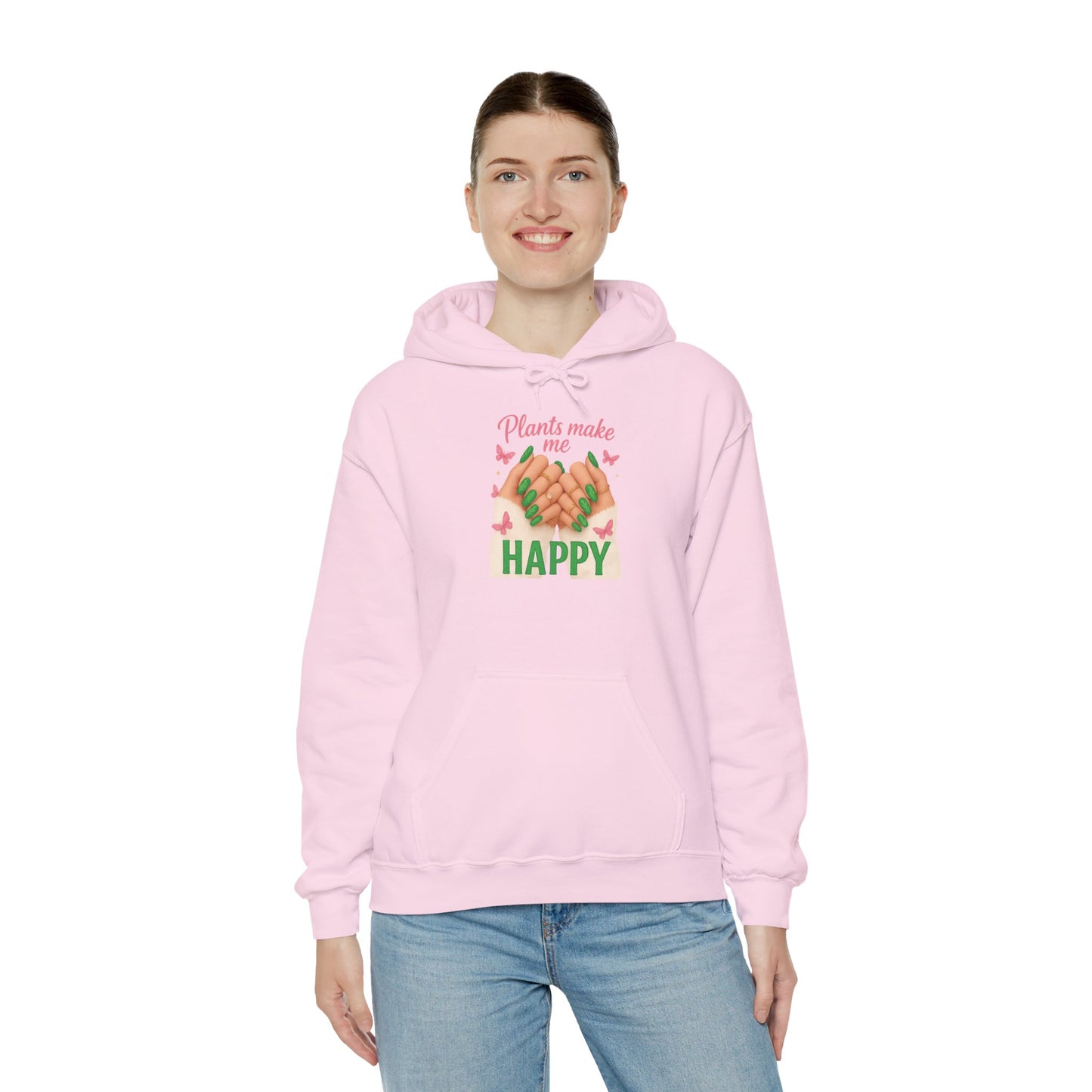 "Plants Make Me Happy" Plant Lover Hoodie — Plant Parent Hoodie Sweatshirt