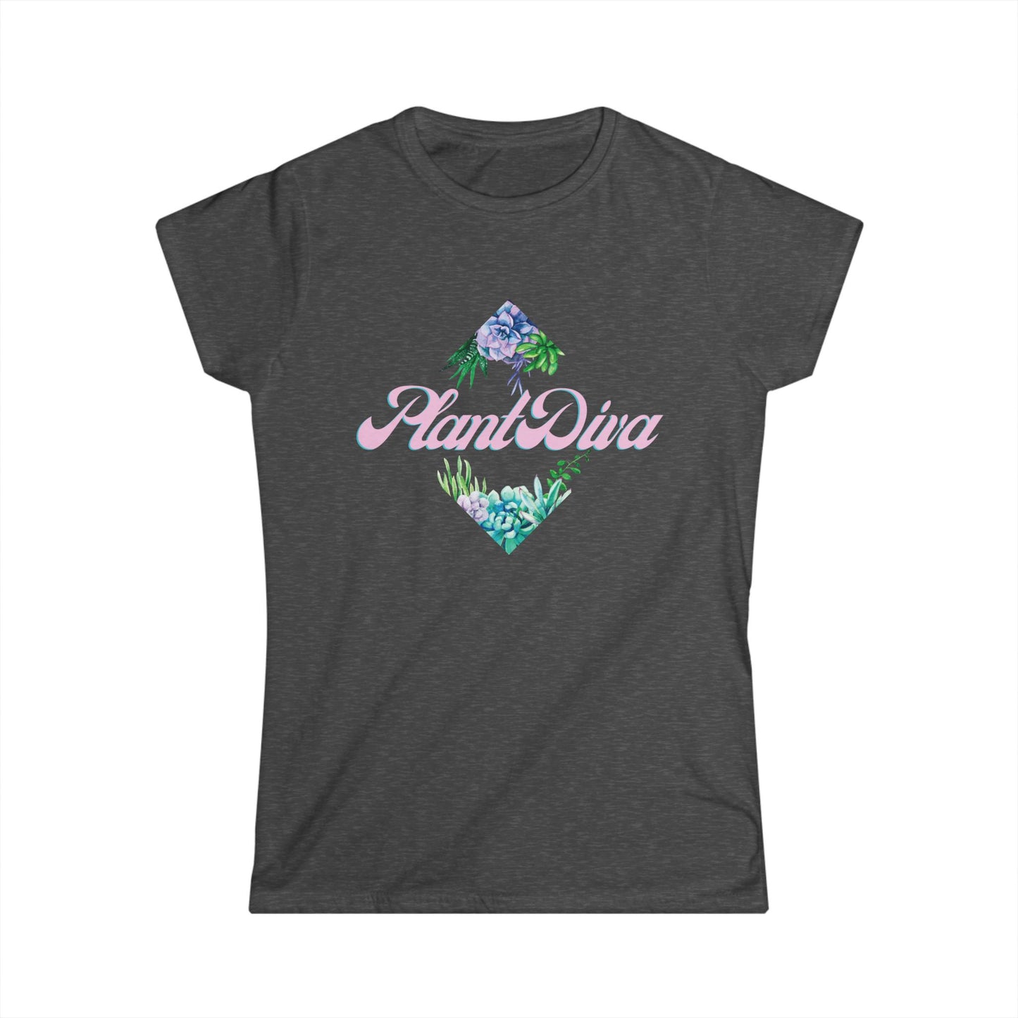 Plant Diva T Shirt, Women's Soft Style T Shirt, T Shirt Floral Women's Tee, Casual T-Shirt, Stylish Summer Top, Gift for Her, Comfortable Graphic Tee