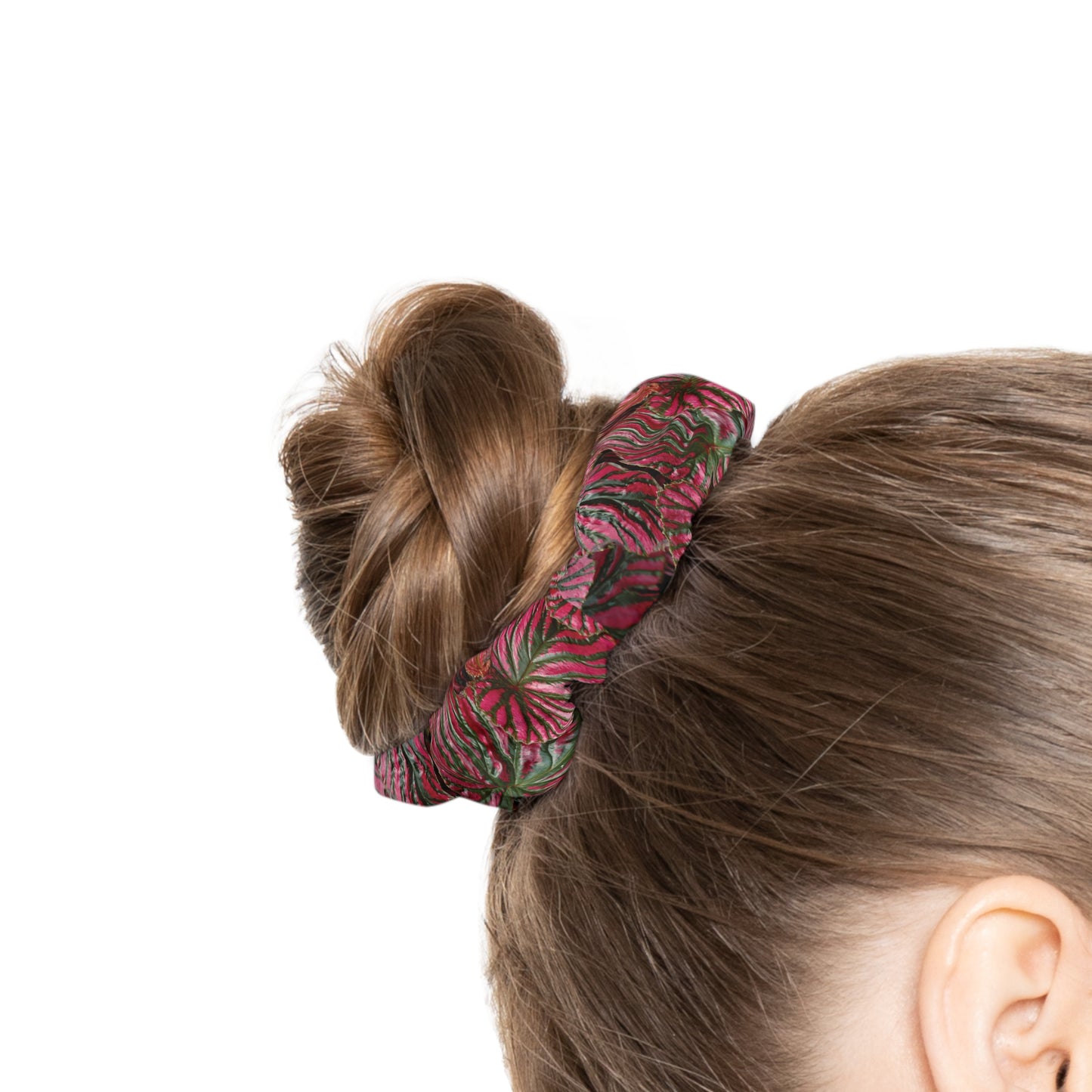 Pink Begonia Scrunchie — Hair Accessory