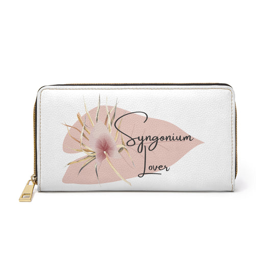 Syngonium Lover  Wallet for Plant Lovers, Botanical Zipper Wallet, Stylish Floral Purse, Great Gift for Gardeners, Indoor Plant Enthusiasts