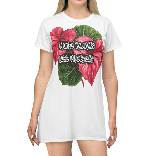 More Plants Less Problems T-Shirt Dress