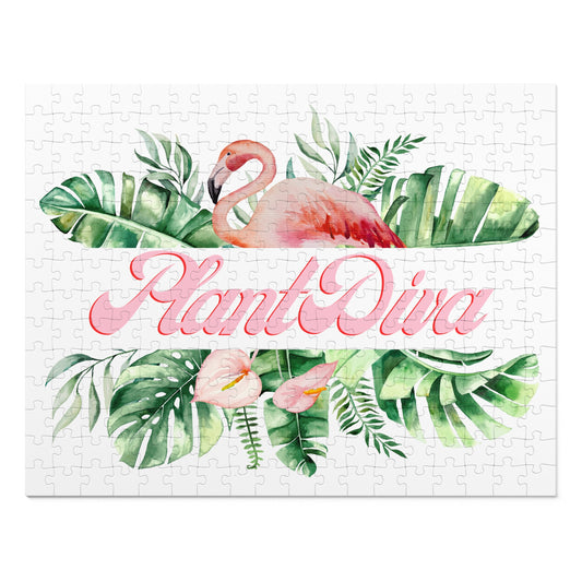 Flamingo Jigsaw Puzzle with Tin - Tropical Decor for Home, Gift for Puzzle Lovers, Relaxing Activity, Fun Family Game, Summer Vibe