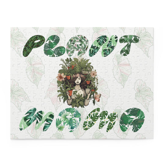 Plant Mama Puzzle — 120/252/500-Piece Botanical Jigsaw with “Plant Mama” Green Leaf Design