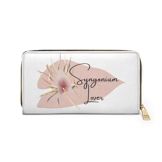 Syngonium Lover  Wallet for Plant Lovers, Botanical Zipper Wallet, Stylish Floral Purse, Great Gift for Gardeners, Indoor Plant Enthusiasts