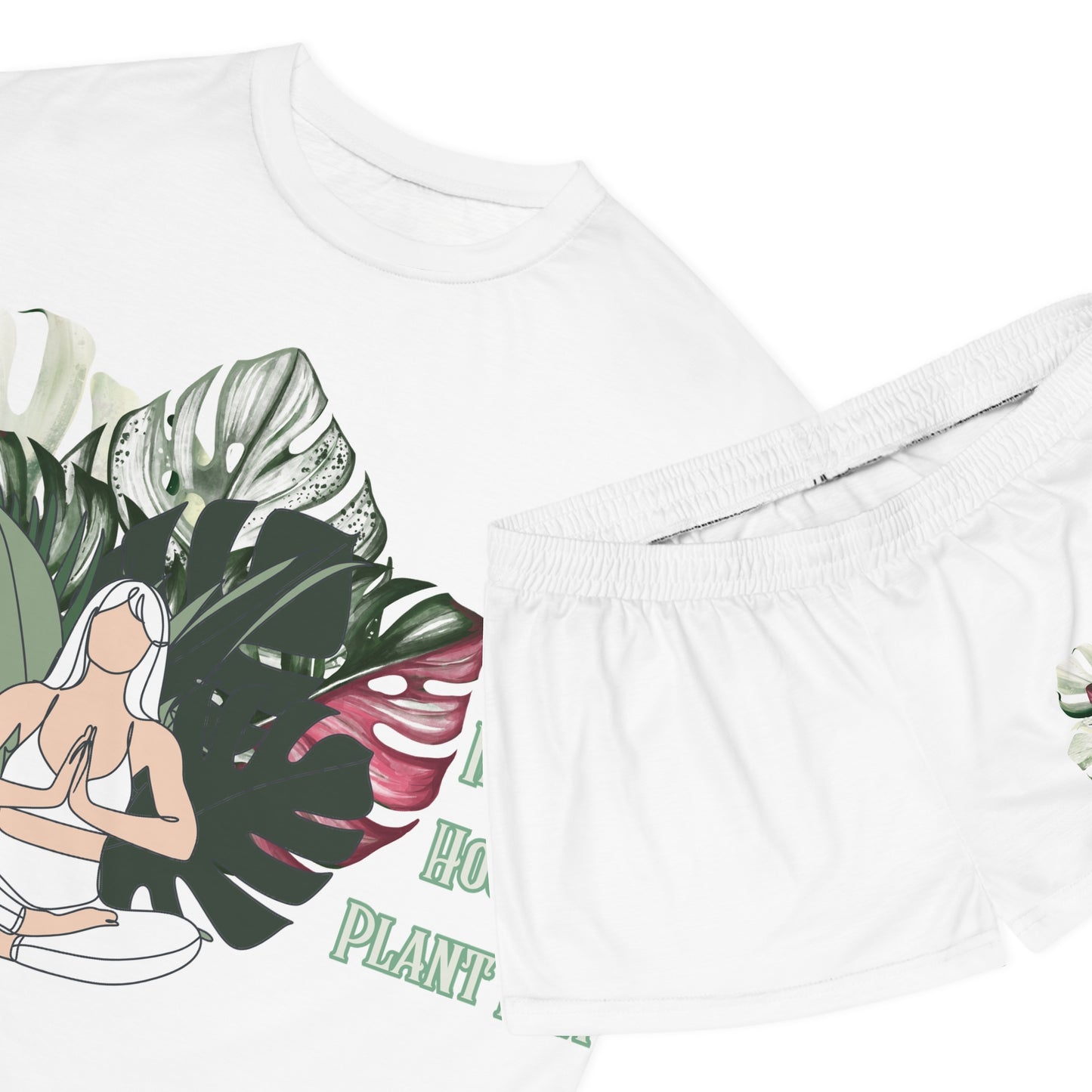 In My House Plant Era, Festive Women's Short Pajama Set, Cozy Sleepwear, Cute Pajama Outfit, Holiday Gift, Loungewear, Valentine's Day PJs