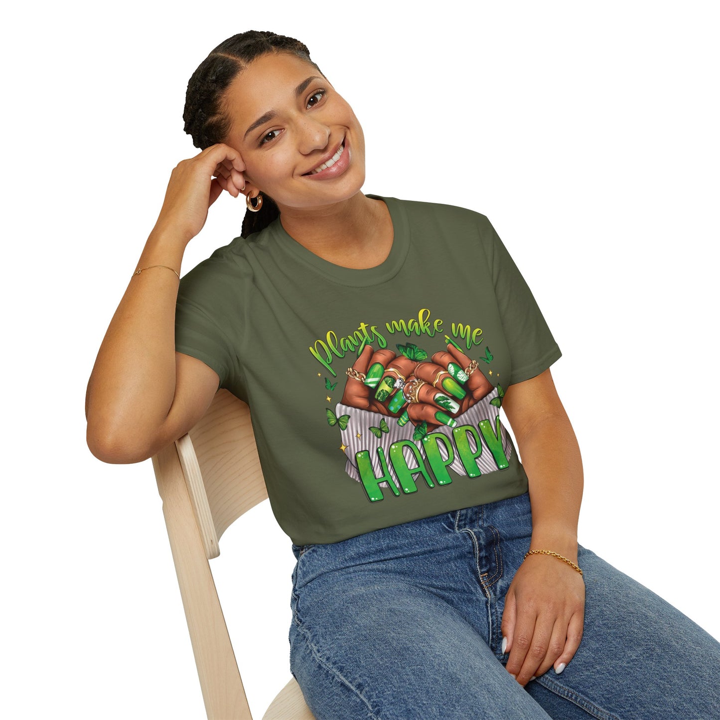 Plants Make Me Happy T-Shirt-Unisex Soft Style T-Shirt