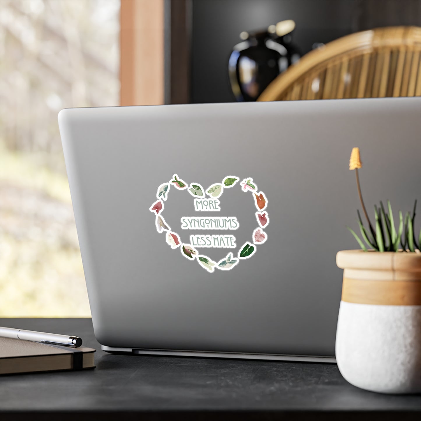 More Syngonium's Less Hate, Heartfelt Plant Lover Decals, More Syngoniums Less Hate Stickers, Indoor Decor, Gift for Gardeners, Plant Lover Gifts