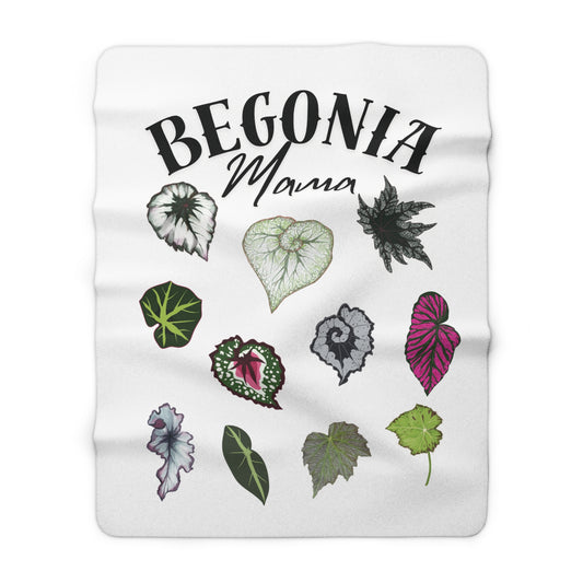 Begonia Mama Sherpa Blanket — Cozy Plant Mom Fleece Throw