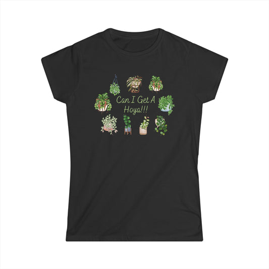 Can I Get A Hoya Shirt, Women's Plant-Themed Tee | Cute Gardening Shirt, Fun Gift for Plant Lovers, Ideal for Casual Wear, Home and Garden Events.