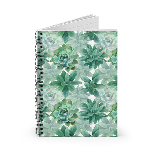 Succulent Spiral Notebook – Plant Ruled Journal