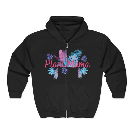 Plant Mama, Unisex Plant Mama Zip Hoodie | Floral Sweatshirt | Gifts for Plant Lovers | Cozy Garden Apparel | Mother's Day Gift | Eco-Friendly Fashion