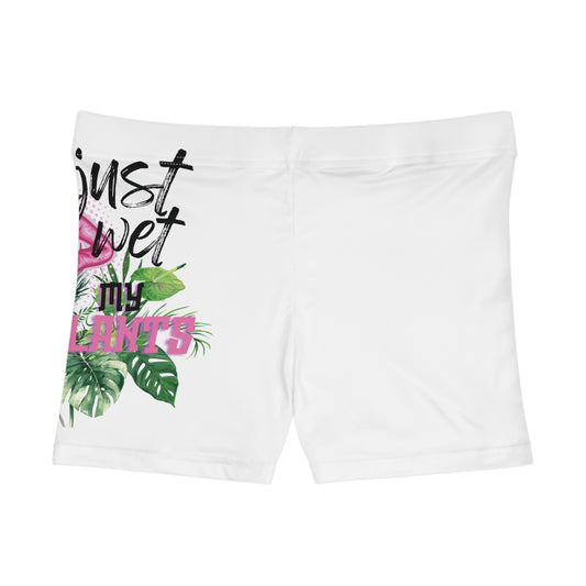 I Just Wet My Plants Shorts, Women's Plant Era Shorts, Relaxed Fit Yoga Shorts, Summer Lounge Wear, Gift for Plant Lovers, Holiday Casual Fashion