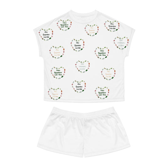 More Syngonium's Less Hate, Festive Women's Short Pajama Set, Cozy Sleepwear, Cute Pajama Outfit, Holiday Gift, Loungewear, Valentine's Day PJs