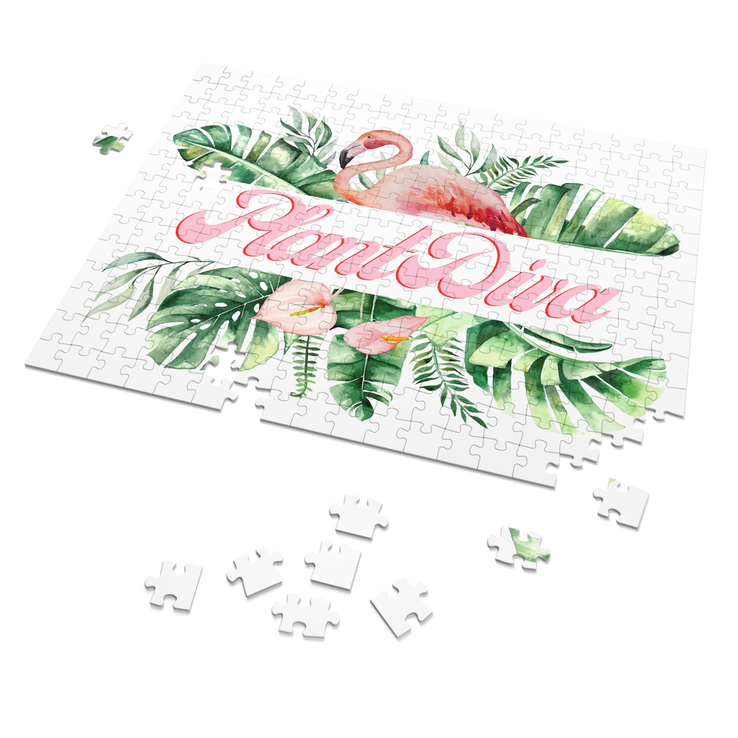 Flamingo Jigsaw Puzzle with Tin - Tropical Decor for Home, Gift for Puzzle Lovers, Relaxing Activity, Fun Family Game, Summer Vibe