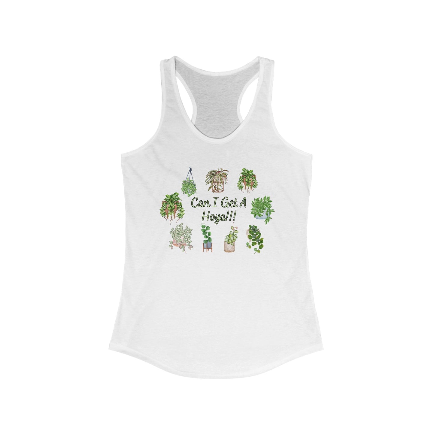 Can I Get A Hoya, Botanical Love Racerback Tank, Gardening Top, Plant Lover Shirt, Eco-Friendly Workout Wear, Summer Casual Wear