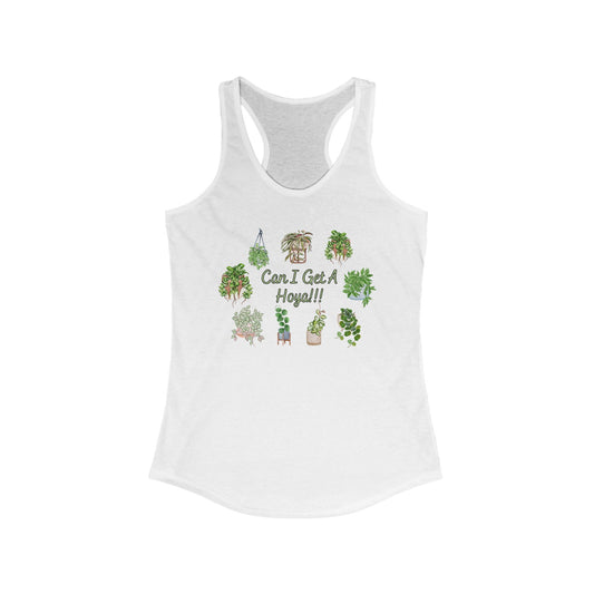 Can I Get A Hoya, Botanical Love Racerback Tank, Gardening Top, Plant Lover Shirt, Eco-Friendly Workout Wear, Summer Casual Wear