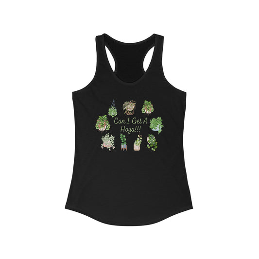 Can I Get A Hoya, Botanical Love Racerback Tank, Gardening Top, Plant Lover Shirt, Eco-Friendly Workout Wear, Summer Casual Wear