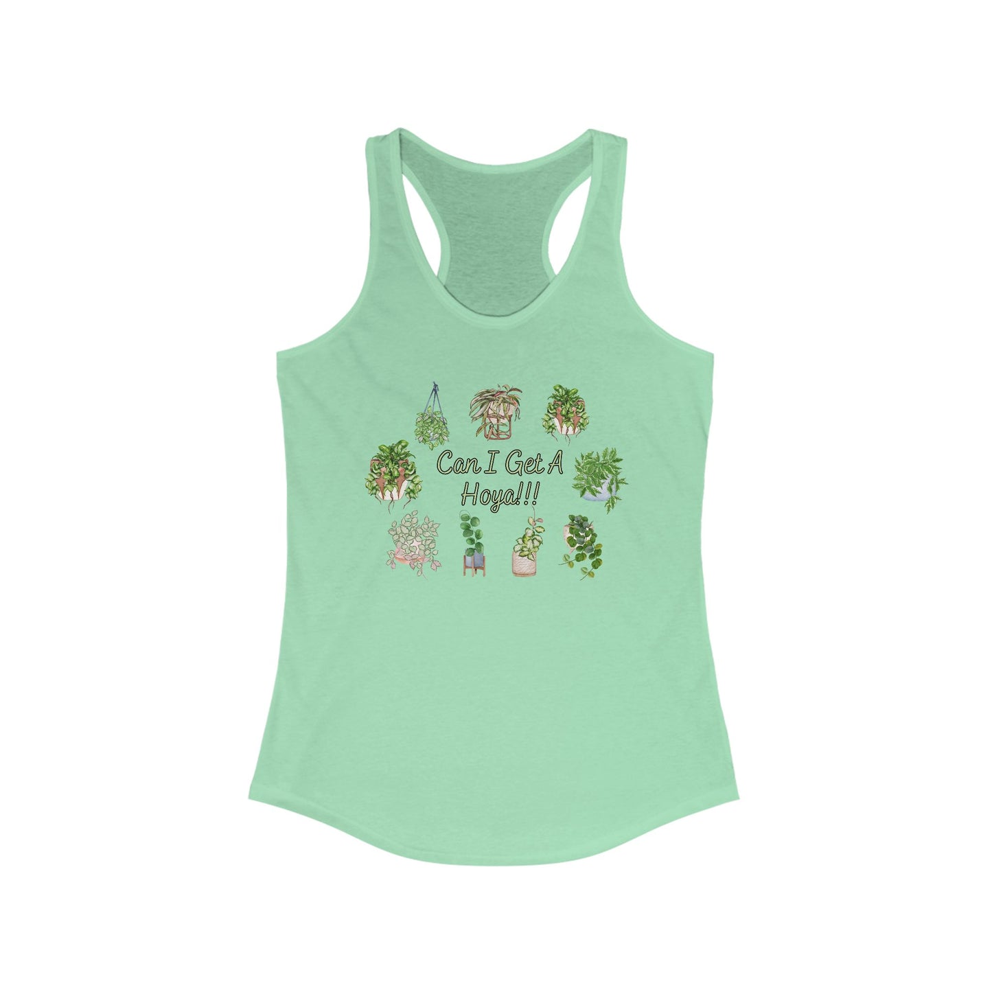 Can I Get A Hoya, Botanical Love Racerback Tank, Gardening Top, Plant Lover Shirt, Eco-Friendly Workout Wear, Summer Casual Wear
