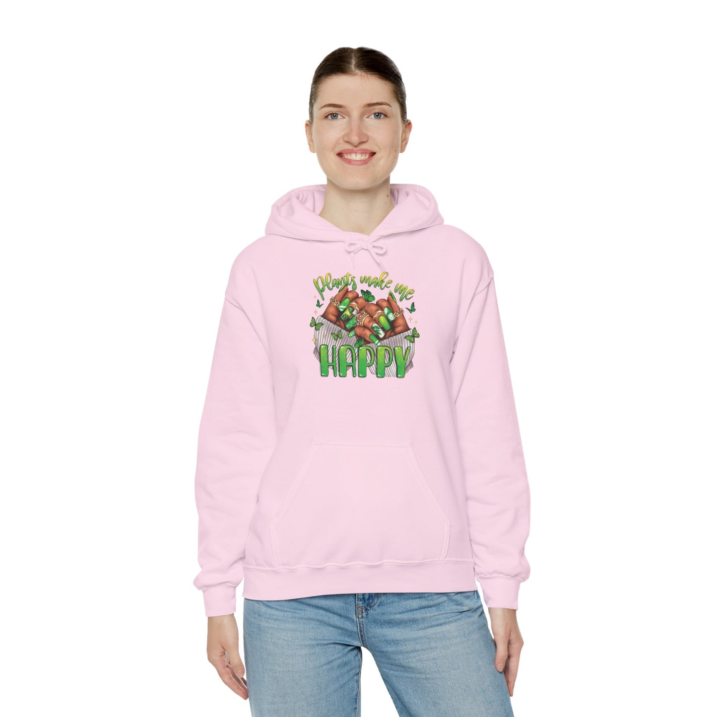 "Plants Make Me Happy" Cute Nail Hoodie Sweatshirt