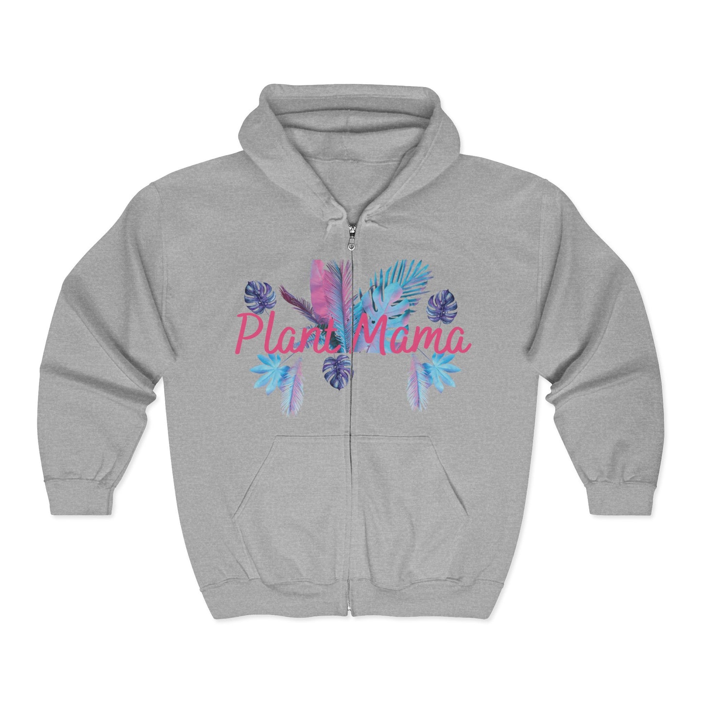 Plant Mama, Unisex Plant Mama Zip Hoodie | Floral Sweatshirt | Gifts for Plant Lovers | Cozy Garden Apparel | Mother's Day Gift | Eco-Friendly Fashion