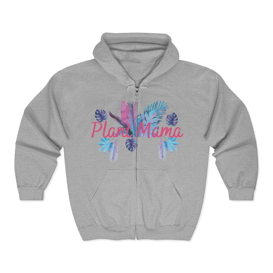 Plant Mama, Unisex Plant Mama Zip Hoodie | Floral Sweatshirt | Gifts for Plant Lovers | Cozy Garden Apparel | Mother's Day Gift | Eco-Friendly Fashion