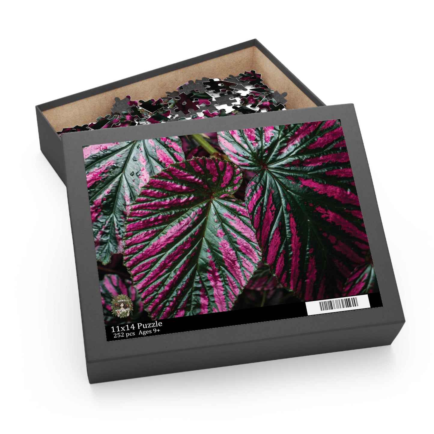 Begonia Leaf Puzzle — Pink & Green Begonia 120/252/500-Piece Jigsaw