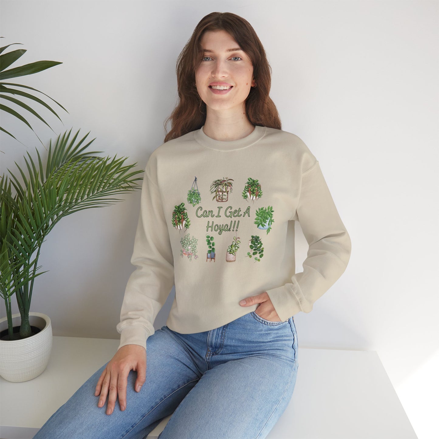 Can I Get A Hoya!! Sweatshirt — Cute Houseplant Crewneck for Plant Lovers
