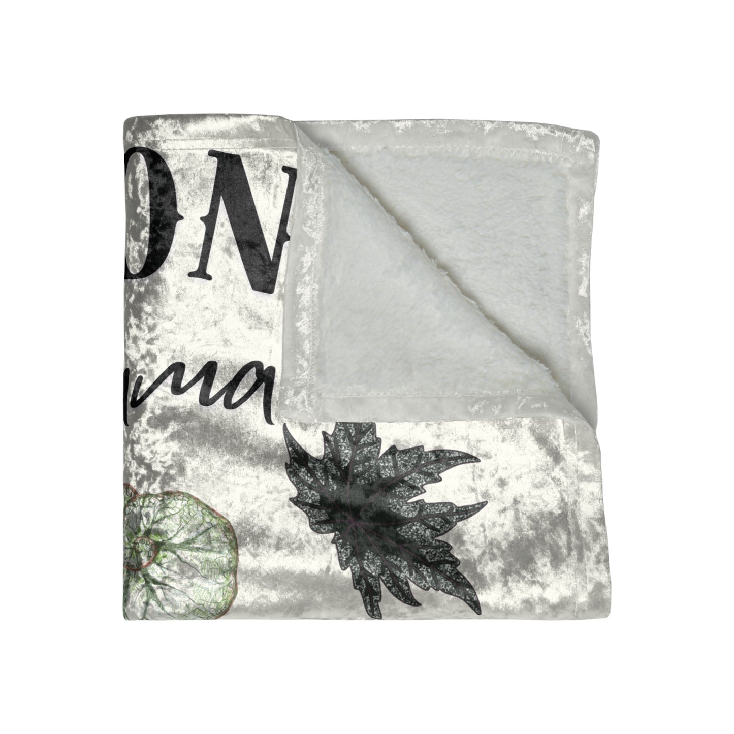 Begonia Mama Crushed Velvet Blanket — Houseplant Throw for Plant Lovers