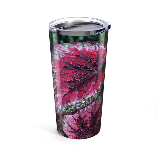 20oz Tumbler — Begonia Leaf Floral Insulated Travel Cup