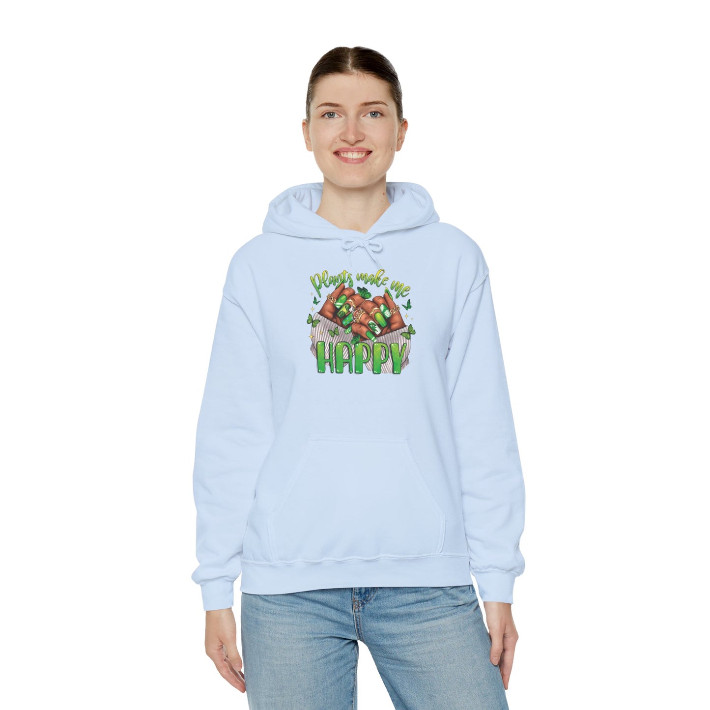 "Plants Make Me Happy" Cute Nail Hoodie Sweatshirt