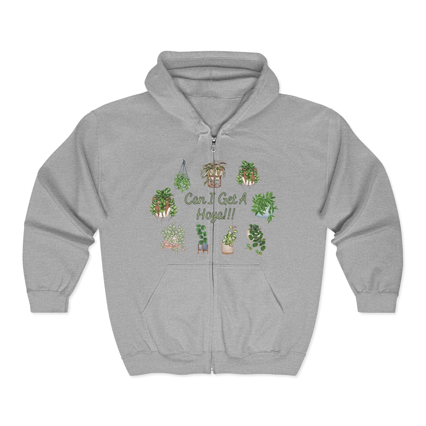 "Can I Get A Hoya" Zip-Up Hoodie