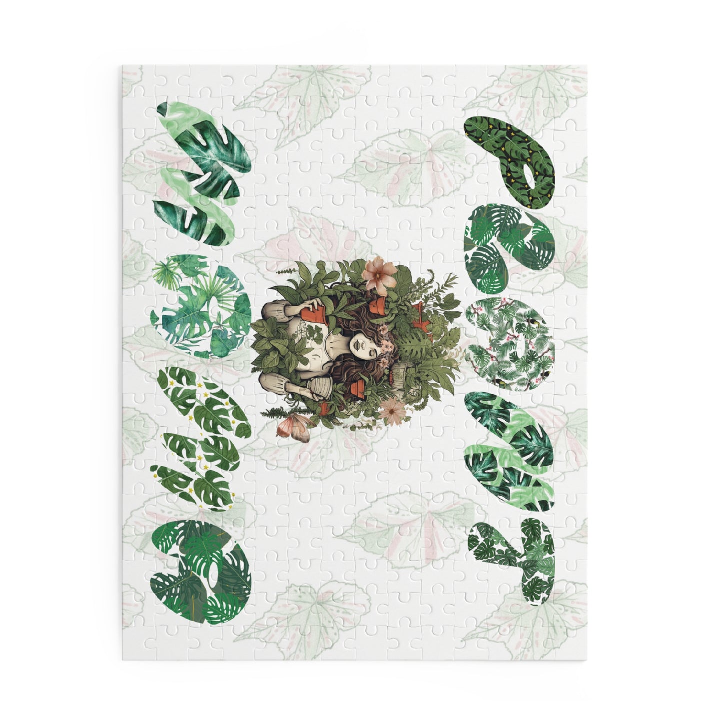 Plant Mama Puzzle — 120/252/500-Piece Botanical Jigsaw with “Plant Mama” Green Leaf Design