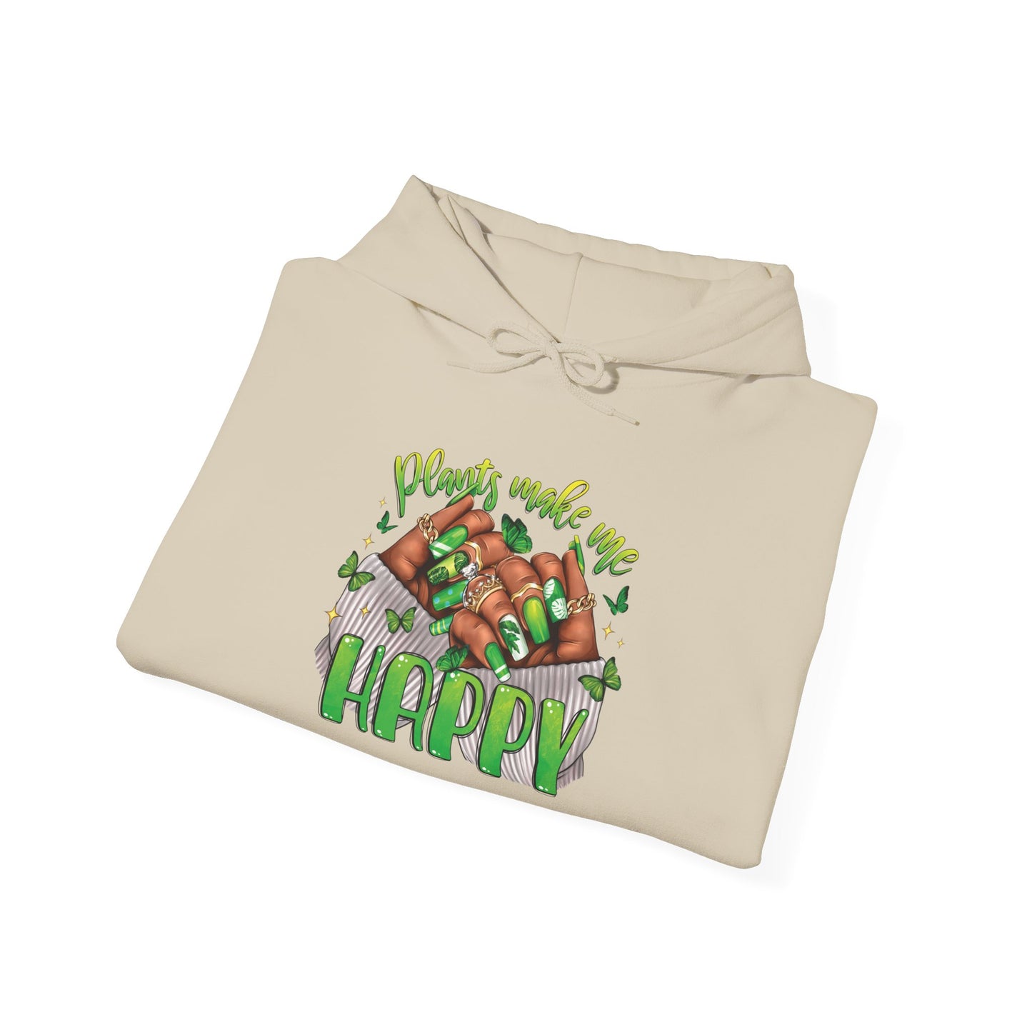 "Plants Make Me Happy" Cute Nail Hoodie Sweatshirt