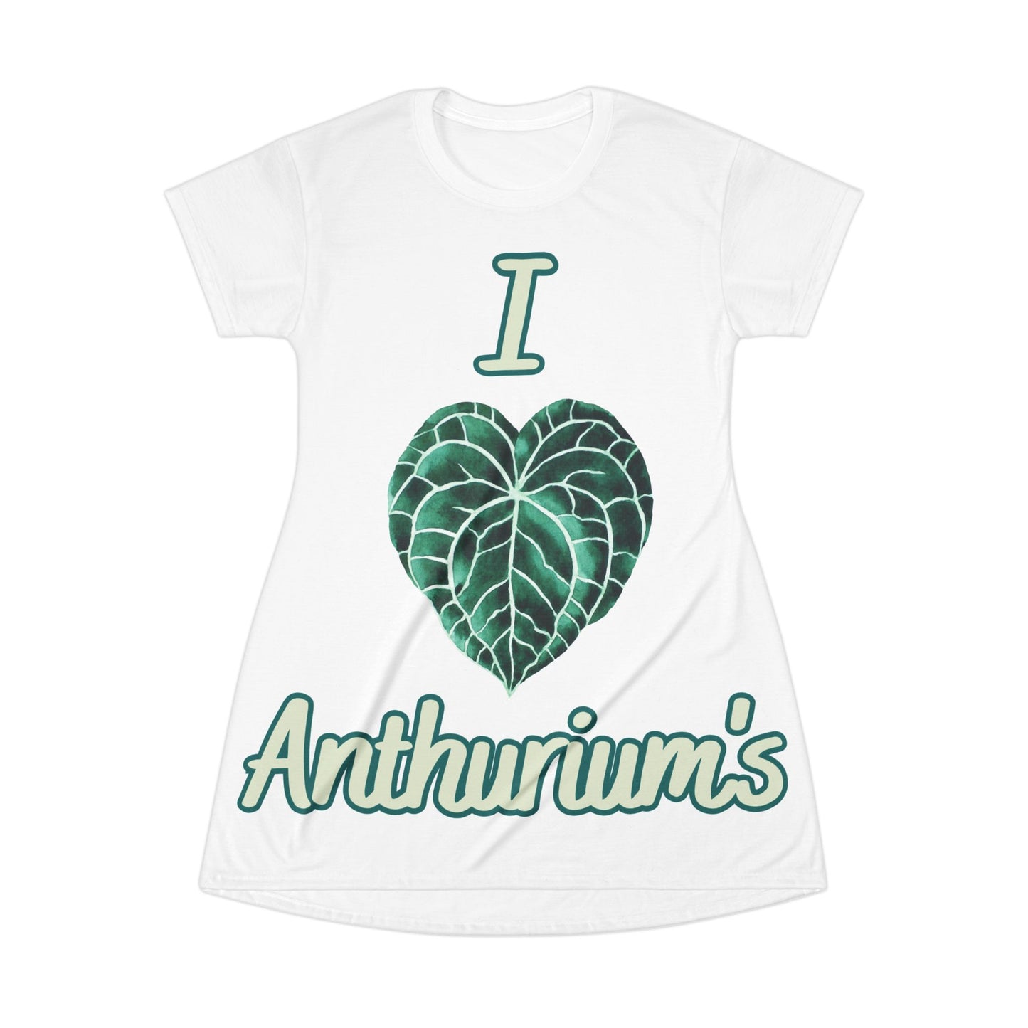 I Love Anthuriums T-Shirt Dress