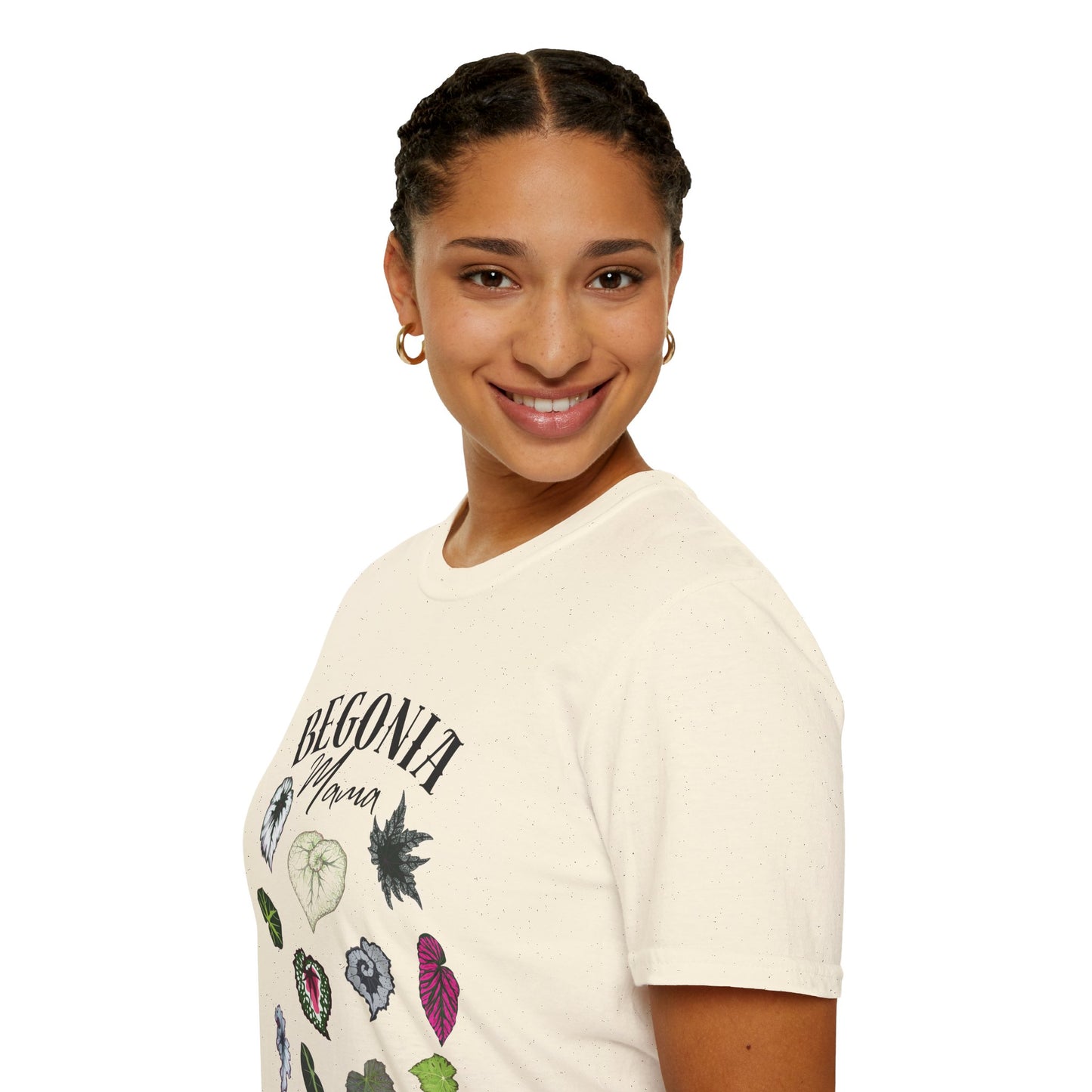 Begonia Mama T-Shirt – Plant Lover Tee with Begonia Leaf Shirt-Unisex Soft Style T-Shirt