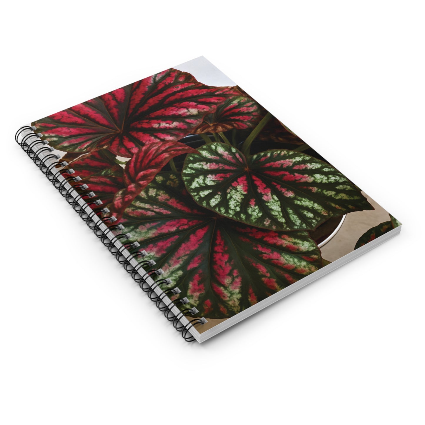 Begonia Harmony Spiral Notebook — Ruled Journal for Plant Lovers