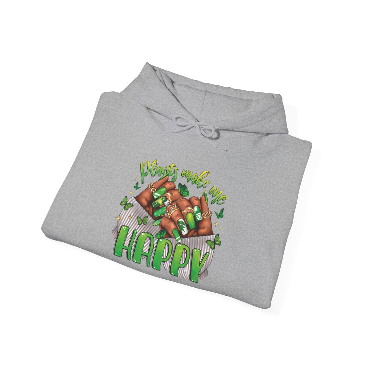 "Plants Make Me Happy" Cute Nail Hoodie Sweatshirt