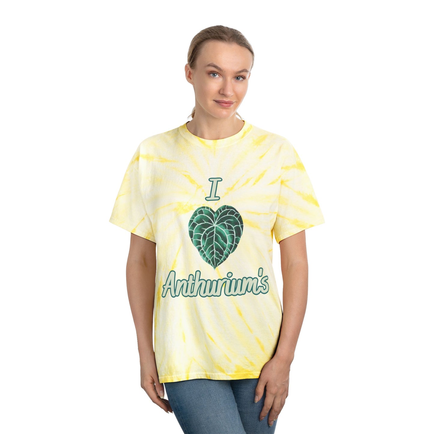 I Love Anthuriums Tie-Dye Tee – Plant Lover Shirt