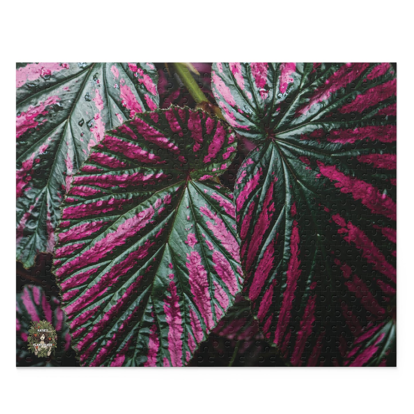 Begonia Leaf Puzzle — Pink & Green Begonia 120/252/500-Piece Jigsaw