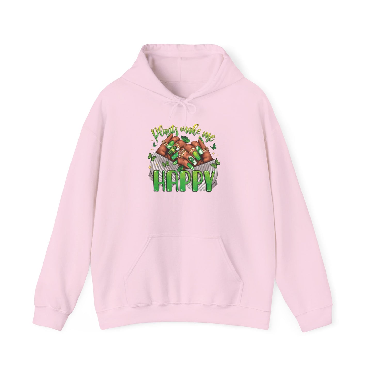"Plants Make Me Happy" Cute Nail Hoodie Sweatshirt