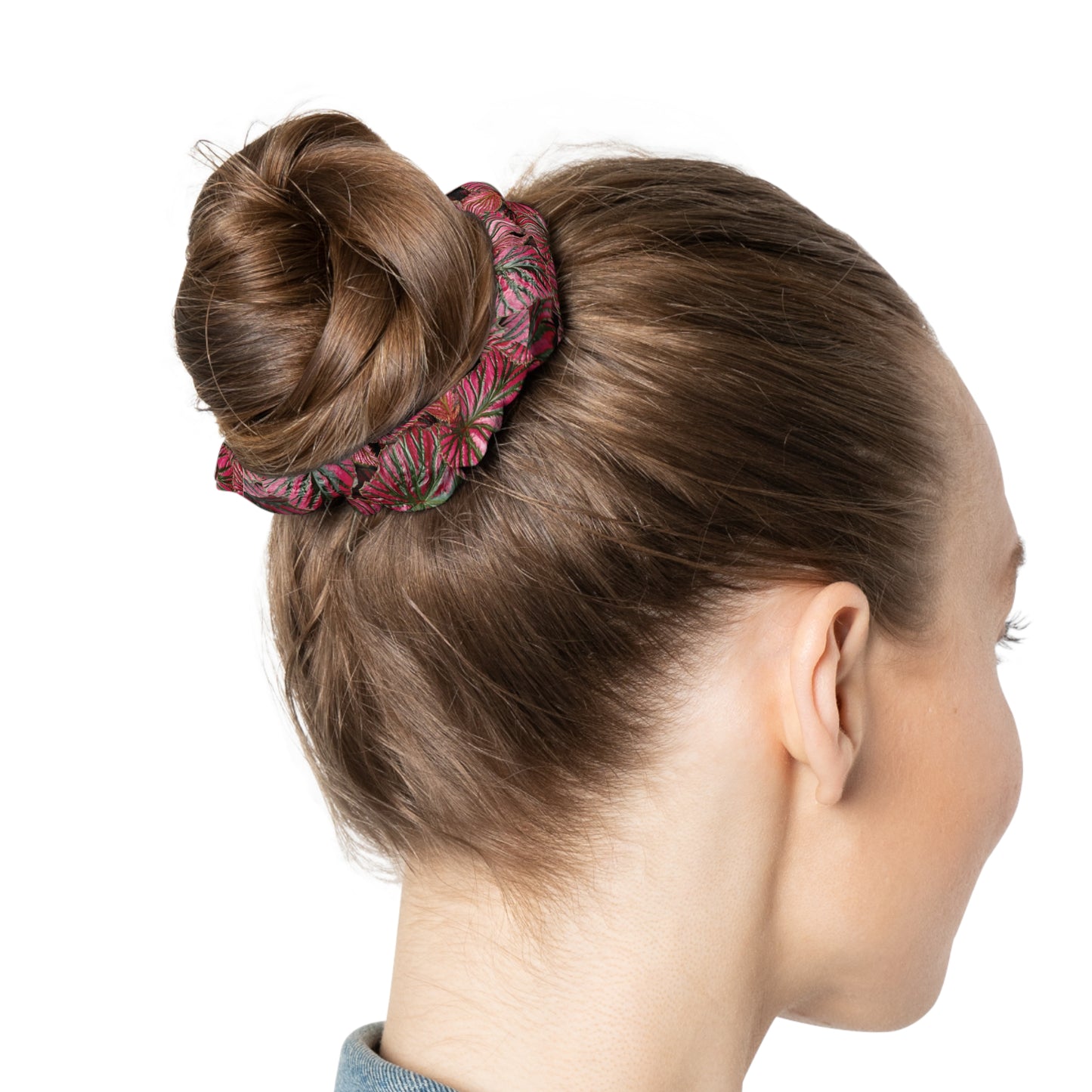 Pink Begonia Scrunchie — Hair Accessory